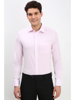 Allen Solly - Men Pink Slim Fit Textured Full Sleeves Formal Shirt