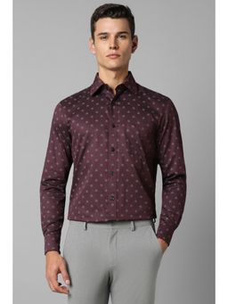 Louis Philippe - Men Purple Regular Fit Print Full Sleeves Casual Shirt
