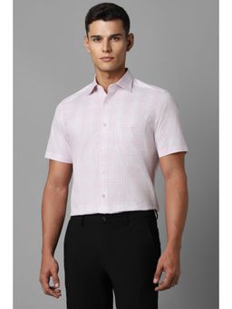 Louis Philippe - Men White Regular Fit Check Half Sleeves Casual Shirt