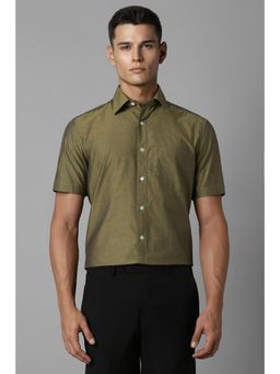 Louis Philippe - Men Olive Regular Fit Print Half Sleeves Casual Shirt