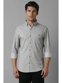 Louis Philippe - Men Grey Regular Fit Print Full Sleeves Casual Shirt
