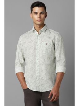 Louis Philippe - Men Green Slim Fit Floral Print Full Sleeves Casual Shirt