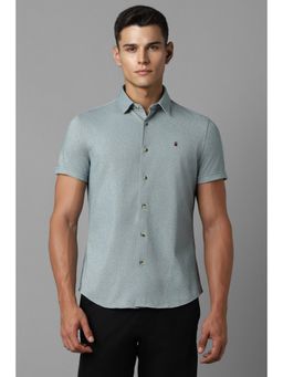 Louis Philippe - Men Green Regular Fit Print Half Sleeves Casual Shirt