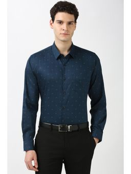 Peter England - Men Teal Regular Fit Formal Shirt