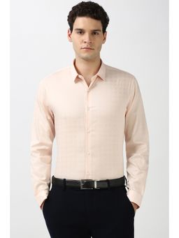 Peter England - Men Peach Slim Fit Formal Shirt