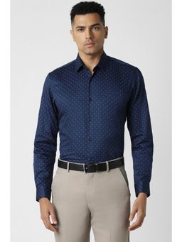 Peter England - Men Navy Blue Slim Fit Formal Shirt