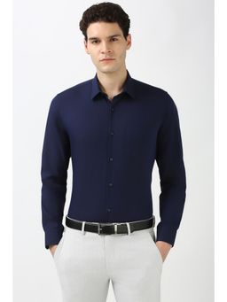 Peter England - Men Navy Blue Slim Fit Formal Shirt