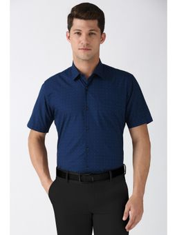 Peter England - Men Navy Blue Regular Fit Formal Shirt