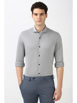 Peter England - Men Grey Super Slim Fit Casual Shirt