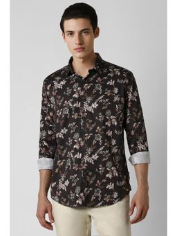 Van Heusen - Men Brown Slim Fit Floral Print Full Sleeves Party Shirt