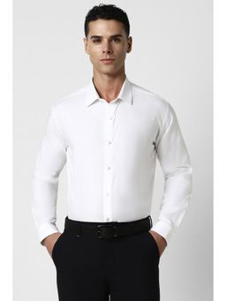 Van Heusen - Men White Slim Fit Print Full Sleeves Party Shirt