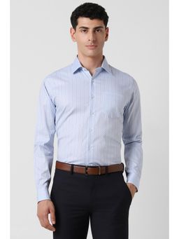 Van Heusen - Men Blue Slim Fit Stripe Full Sleeves Formal Shirt