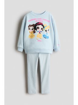 H&M - Girls Blue 2-Piece Top And Leggings Set