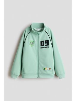 H&M - Unisex Green Printed Track Jacket
