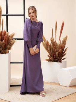 MISH - LUXE By MISH One Side Hand Work Long Maxi Dress