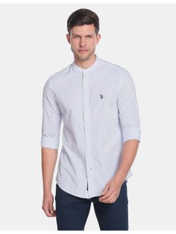 U.S. Polo Assn. Denim Co. - Mandarin Collar Striped Casual Shirt