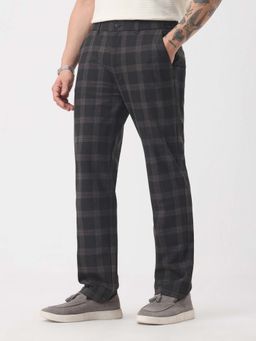 The Souled Store - Dark Grey Checks Men Trousers