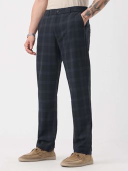 The Souled Store - Navy Checks Men Trousers
