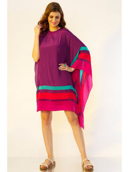Wendell Rodricks - Purple Colour Blocked Dress