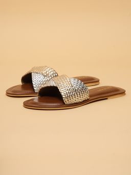 ERIDANI - Adine Gold Woven Flats