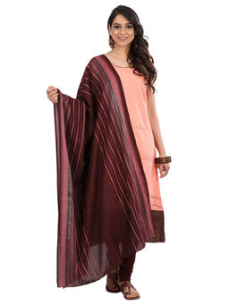 Aurelia - Peach Round Neck Yarn-Dyed Kurta