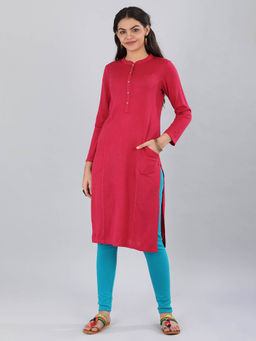 Aurelia - Virtual Pink Solid Kurta