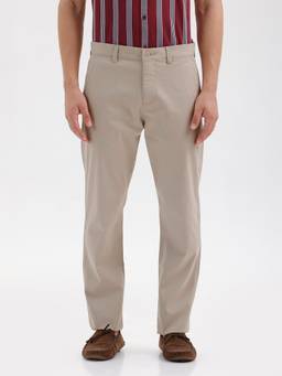 BASICS - Brown Cotton Stretch Trouser