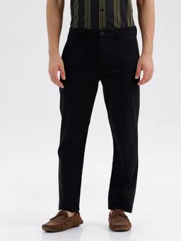 BASICS - Black Cotton Stretch Trouser