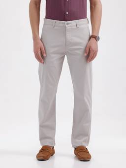 BASICS - Grey Cotton Stretch Trouser