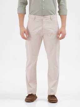 BASICS - Beige Cotton Stretch Trouser