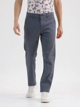 BASICS - Blue Cotton Stretch Trouser