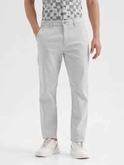 BASICS - Grey Cotton Stretch Trouser