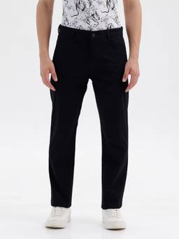 BASICS - Black Cotton Stretch Trouser