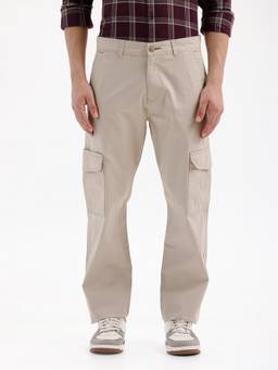 BASICS - Beige Cotton Stretch Trouser