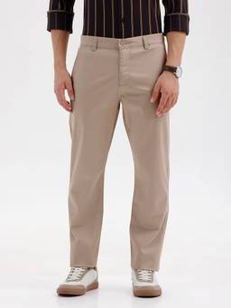 BASICS - Brown Cotton Stretch Trouser