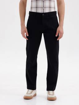 BASICS - Black Cotton Stretch Trouser