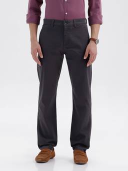 BASICS - Grey Cotton Stretch Trouser