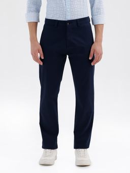 BASICS - Navy Blue Cotton Stretch Trouser