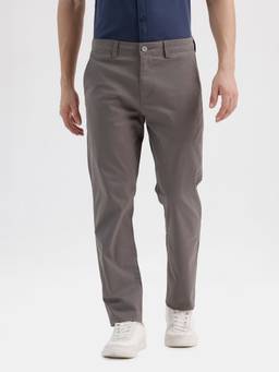BASICS - Grey Cotton Stretch Trouser