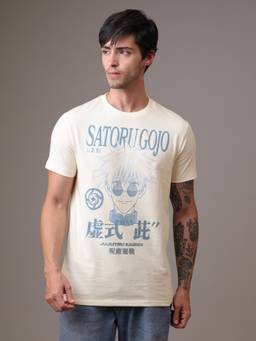 Free Authority - Official Jujutsu Kaisen Satoru Gojo Regular Fit Pure Cotton T-Shirt For Men