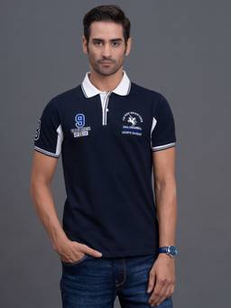 Cantabil - Polo T-Shirt For Men Regular Fit Polycotton Typography Pattern