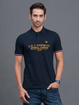 Cantabil - Polo T-Shirt For Men Regular Fit Polycotton Printed Pattern
