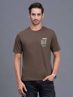 Cantabil - T-Shirt For Men Regular Fit Polycotton Fabric Printed Pattern