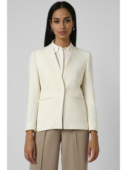 Van Heusen - Women Cream Solid Blazer