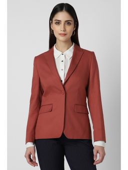 Van Heusen - Women Red Textured Blazer