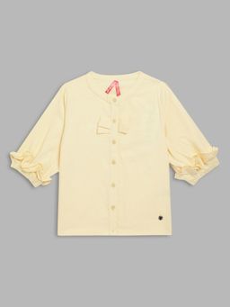 Blue Giraffe - Girls Yellow Solid Top