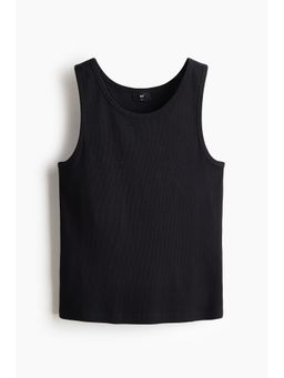 H&M - Men Black Slim Fit Ribbed Vest Top