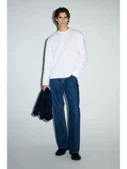 H&M - Men White Cooling Relaxed Fit Long-Sleeved T-Shirt