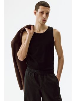 H&M - Men Black Slim Fit Ribbed Vest Top