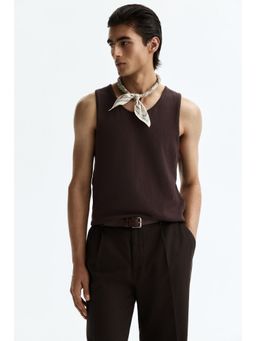 H&M - Men Brown Regular Fit Knitted Vest Top